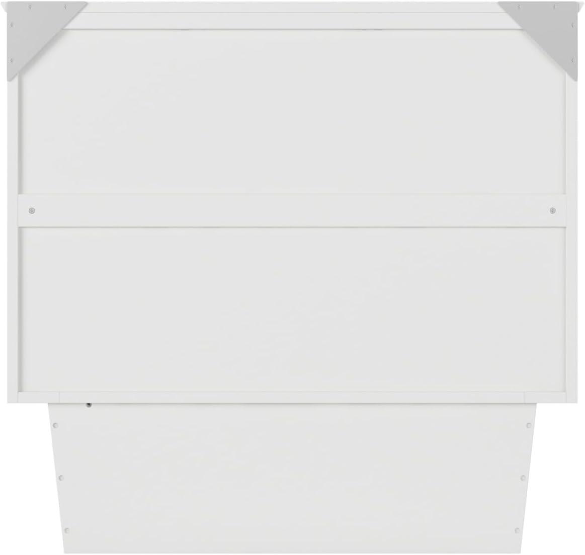 Nantucket Murphy Bed Chest Twin in White with Charging Station & Coolsoft Mattress