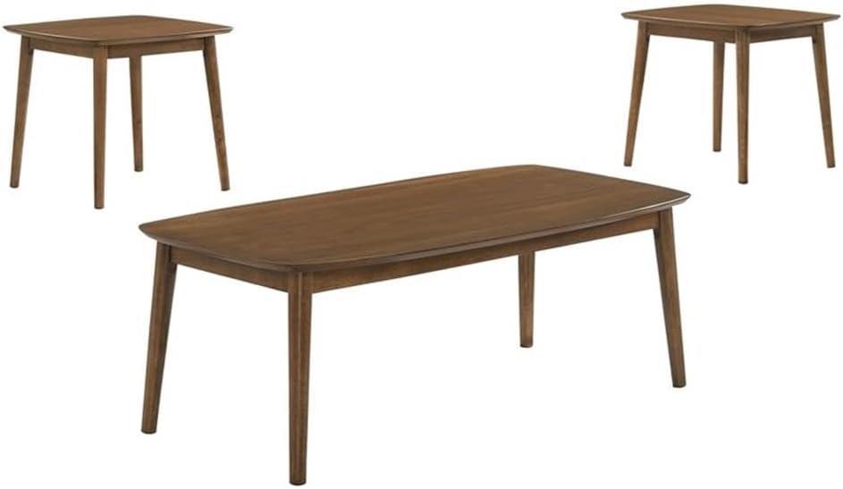 Felix 3-Piece Walnut Wood Coffee and End Table Set