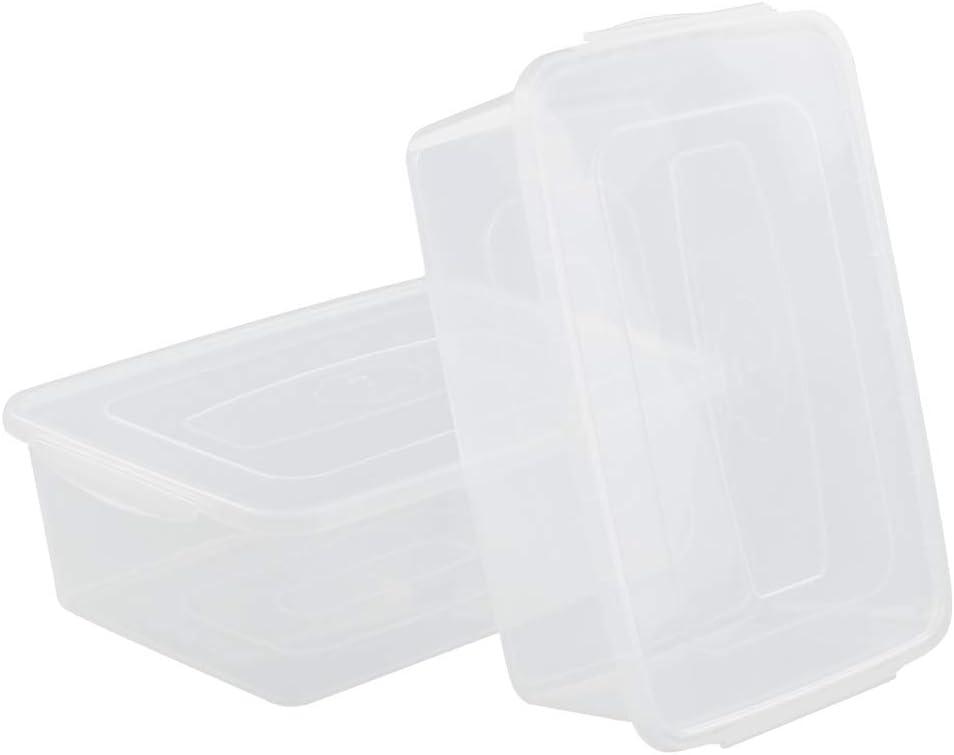 Zopnny 2-Pack Plastic Containers Box with Latching Lid, Stackable Nestable Storage Bins, Clear Pizza Dough Proofing Box, 16 Quart