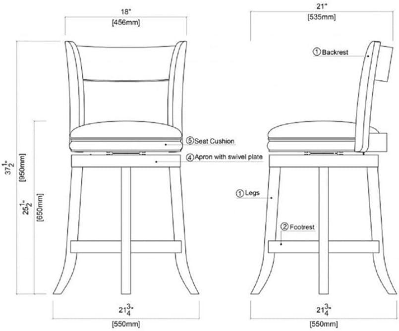 Boraam 24" Palmetto Swivel Hardwood Counter Height Barstool Walnut: Upholstered, Lacquered Finish, Foam Filled