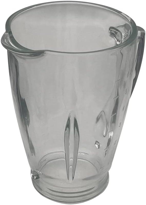 6-Cup Clear Glass Blender Jar with Black Lid