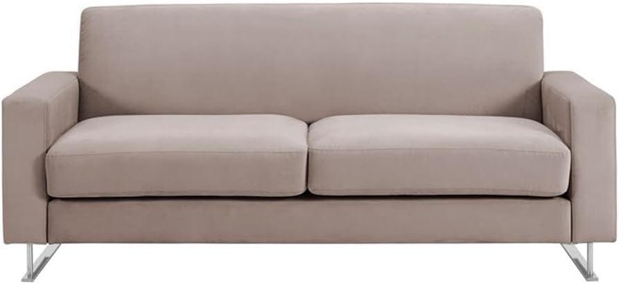 Elle Decor Baylie Mid-Century Modern Sofa with Chrome Sleigh Legs