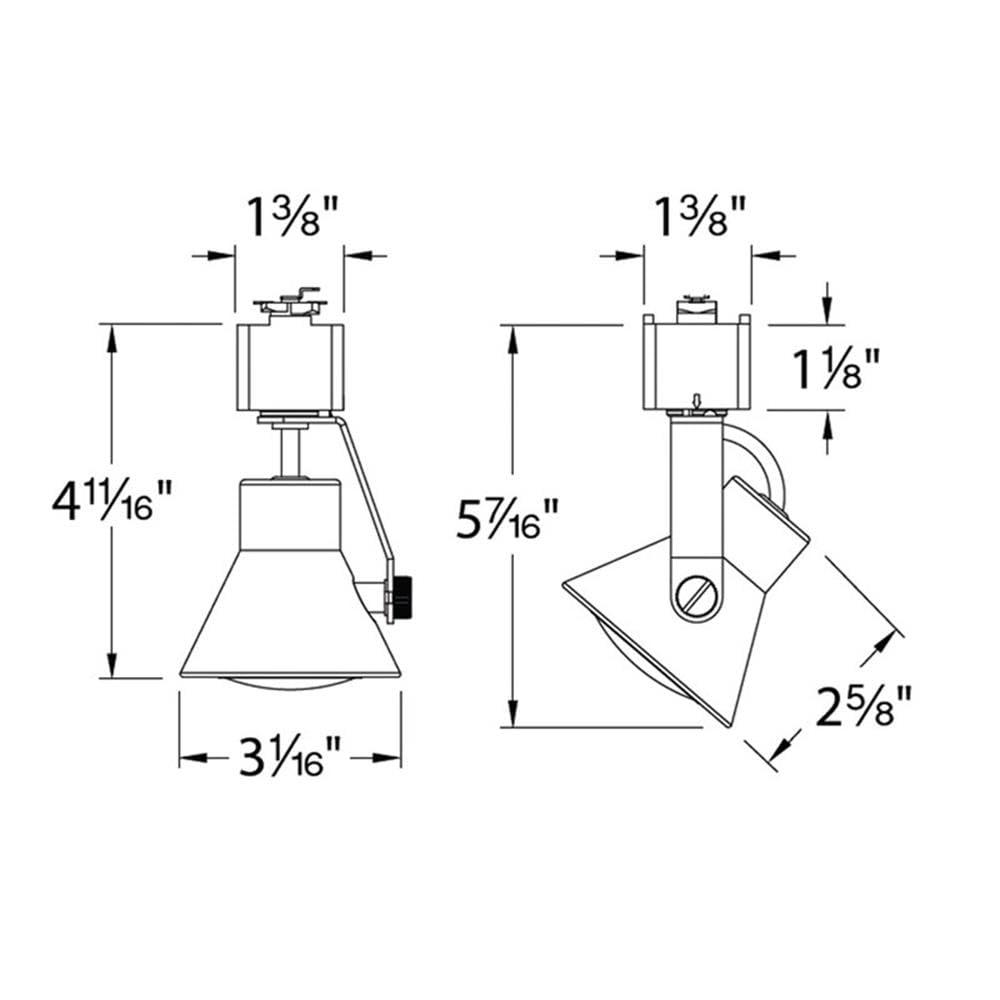 WAC Lighting Line Adjustable Track Head HTK-103LED-WT