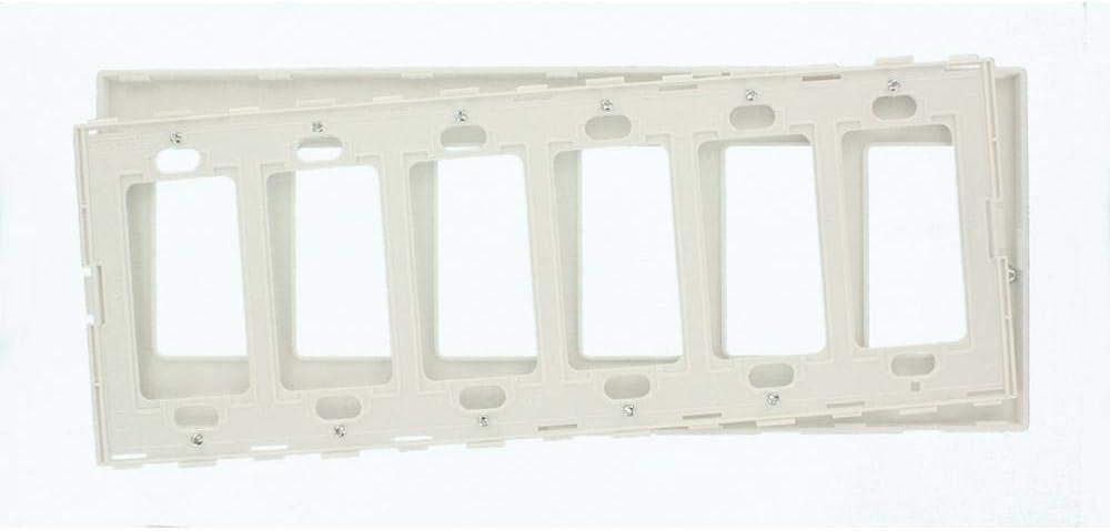 White Screwless 6-Gang Decora Wallplate