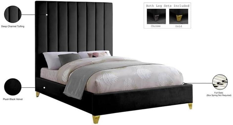 Elegant Pink Velvet Upholstered Queen Bed with Tufted Headboard