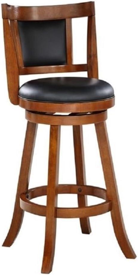 Boraam Avianna Counter Height High Back Swivel Wood Counter Stool, Walnut Finish