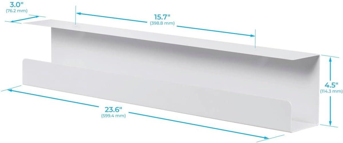 Monoprice Under Desk Cable Tray - Steel With Power Supply and Wire Management - Workstream Collection