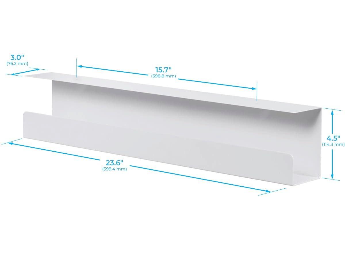 Monoprice Under Desk Cable Tray - Steel With Power Supply and Wire Management - Workstream Collection