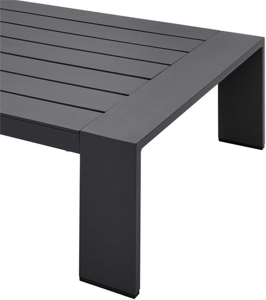 Modway Tahoe Modern Powder-Coated Aluminum Outdoor Patio Coffee Table in Gray