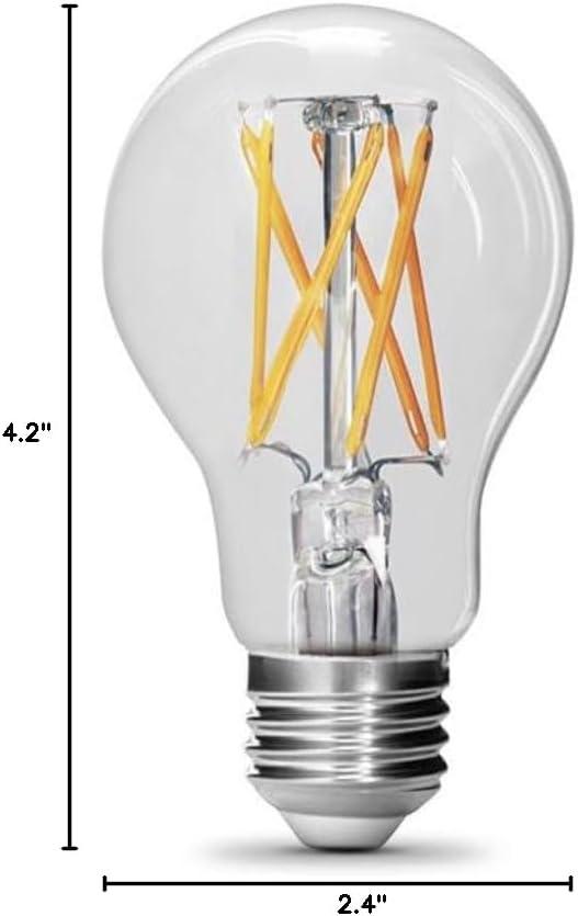 Feit Electric A19 E26 (Medium) Filament LED Bulb Daylight 100 Watt Equivalence 2 pk