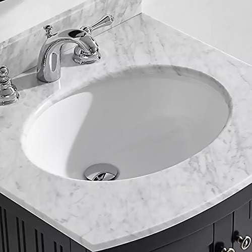 Miseno 19-1/2" Oval Undermount Bathroom Sink with Front Overflow - Bright White