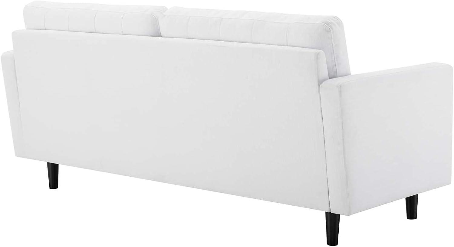 Modway Exalt Fabric Upholstered Tufted Sofa in White & Black