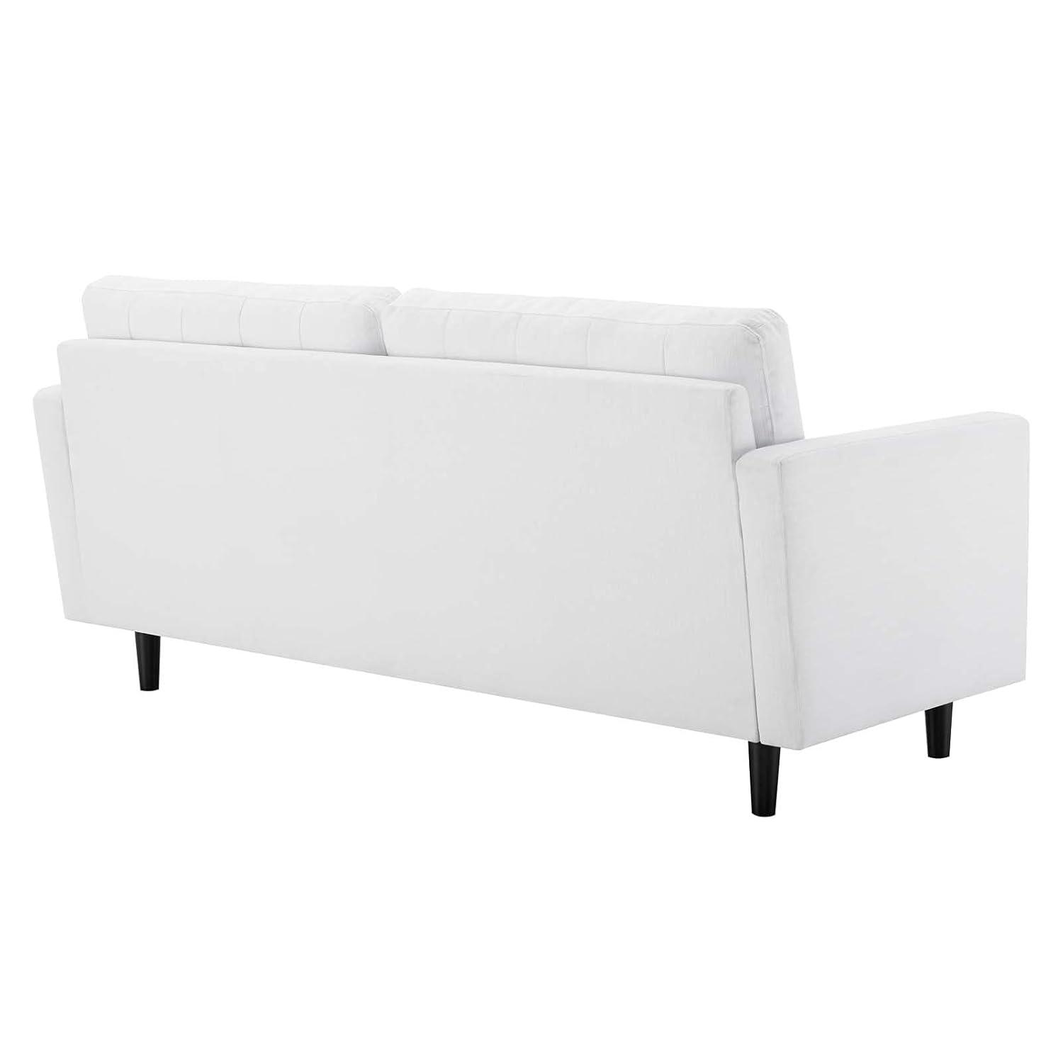 Modway Exalt Fabric Upholstered Tufted Sofa in White & Black