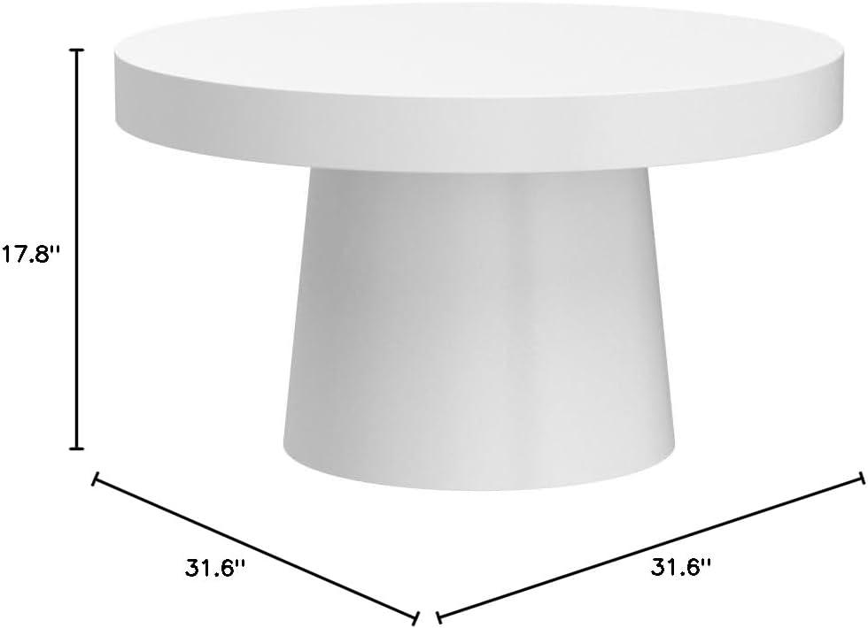 White Round Acrylic Minimalist Coffee Table