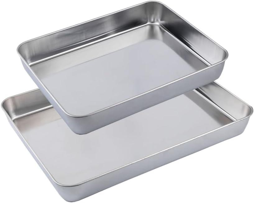 Stainless Steel 16" x 12" Non-Toxic Cookie Sheet Set