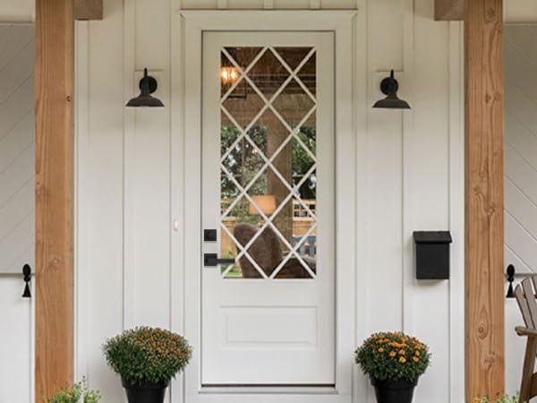 Matte Black Exterior Door Locksets with Deadbolt,Front Door Entry Handle and Single Cylinder Deadbolt Set, Square Door Lever with Keyed One Side Deadbolt Lock, 1Pack