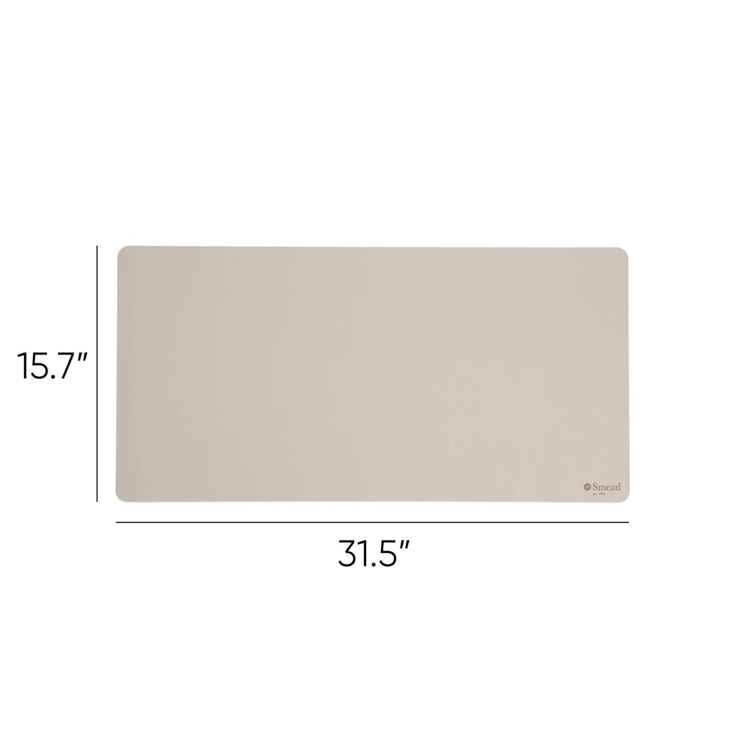 Smead Vegan Leather Desk Pads, 31.5" x 15.7", Sandstone 64831