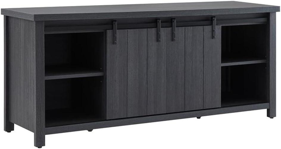 Evelyn&Zoe Deacon Rectangular TV Stand for TV's up to 65", Charcoal Gray