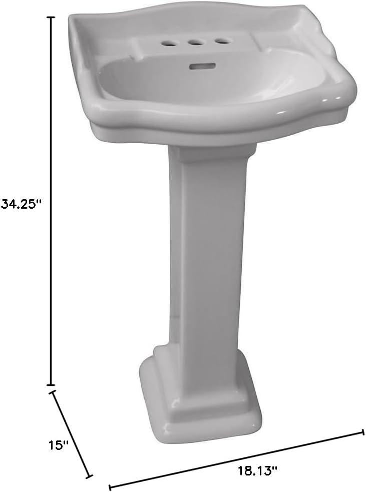 Elegant Beige Oval Ceramic Pedestal Sink with Traditional Charm