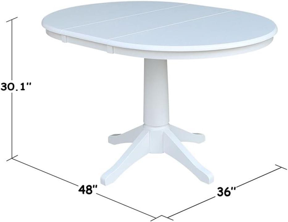 36" Magnolia Round Top Dining Table with 12" Leaf - International Concepts