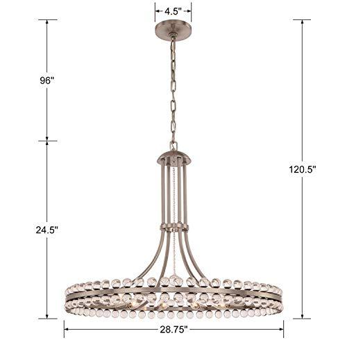 Brushed Nickel and Glass 12-Light Chandelier