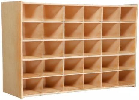 Natural Wood 30-Cubby Kids Storage Organizer