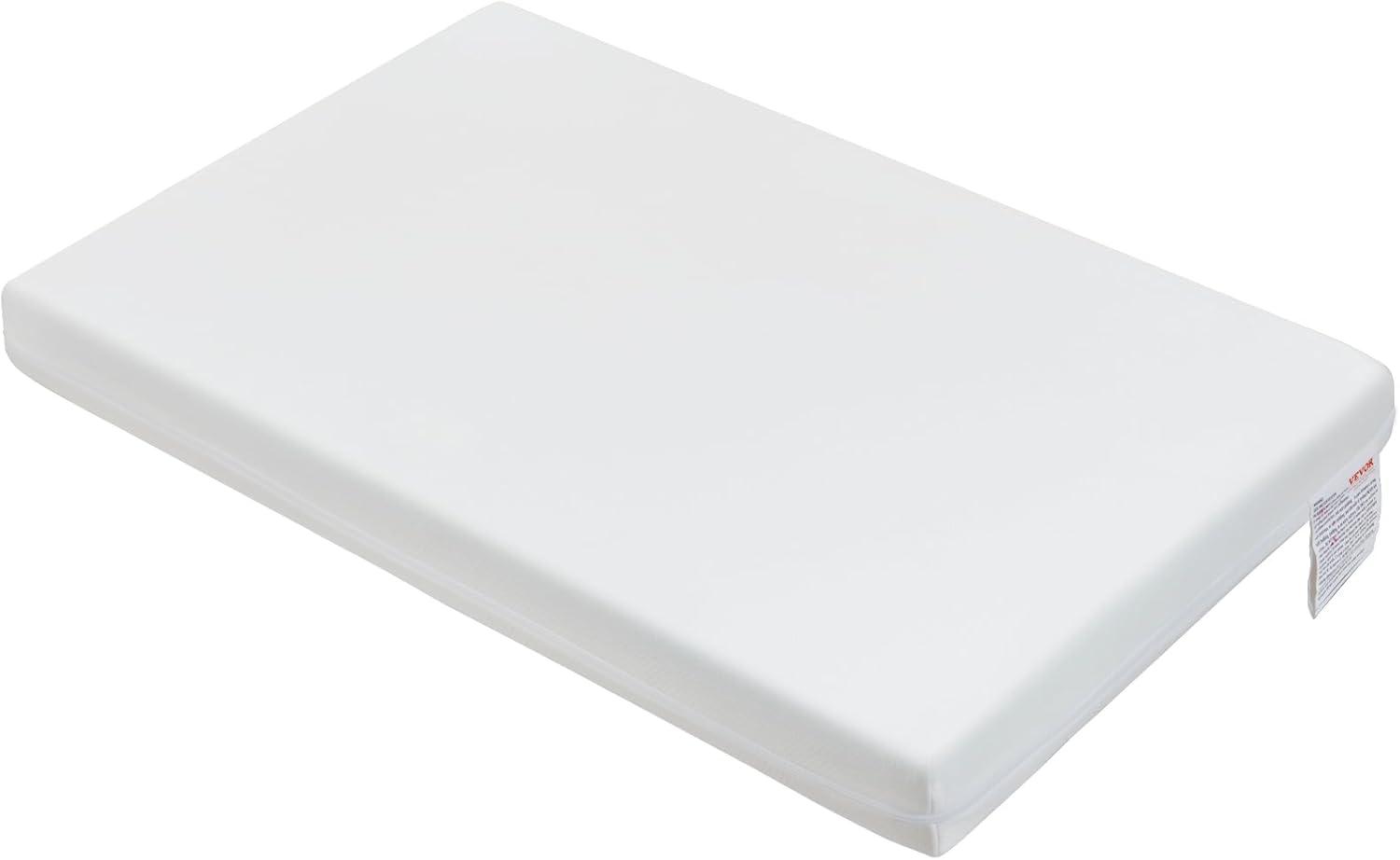 Dual-Sided White Gel Memory Foam Crib Mattress with Waterproof Cover