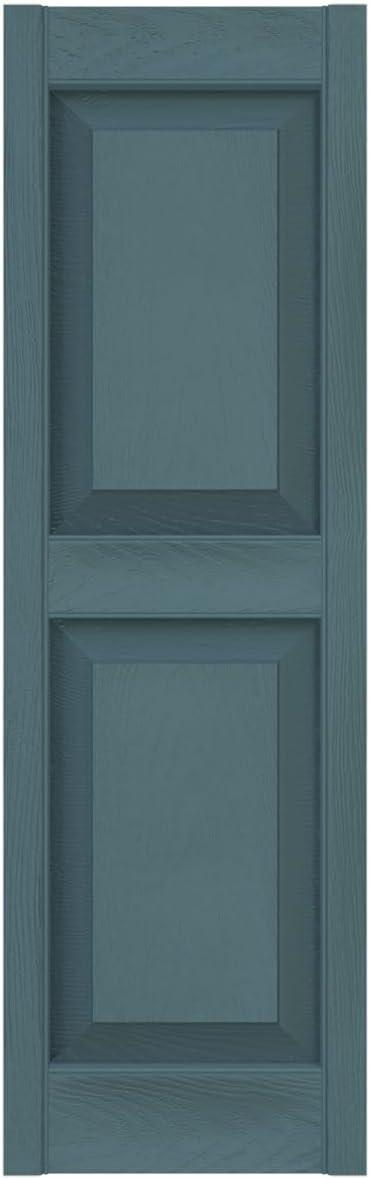 14 3/4"W x 43"H Lifetime Vinyl, Standard Two Equal Panels, Raised Panel Shutters, w/Installation Shutter-Lok's & Matching Screws (Per Pair), Wedgewood Blue