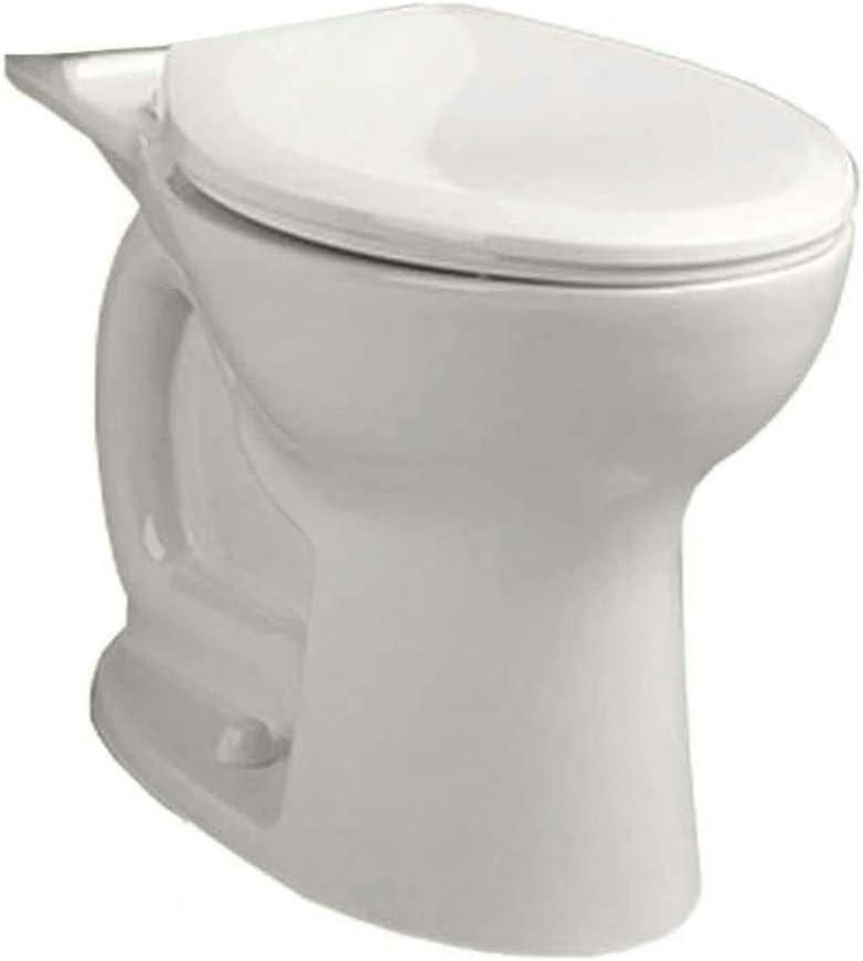 Compact White Porcelain Elongated Toilet Bowl