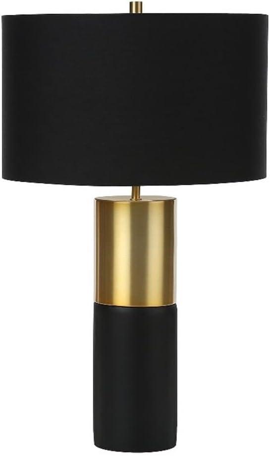 Monarch Specialties Lighting 25inchH Table Lamp Black Concrete Black Shade Contemporary