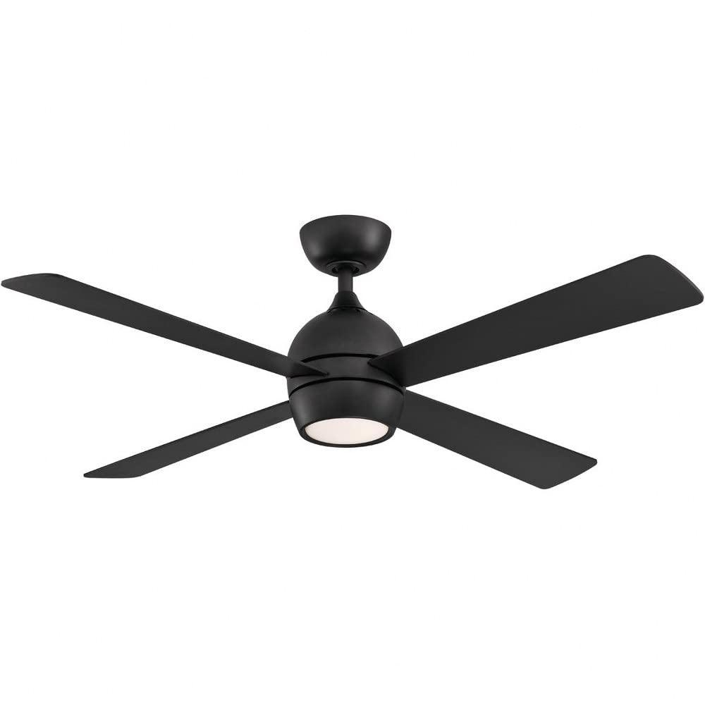 Indi Ceiling Fan + Light - Matte Black / 52"