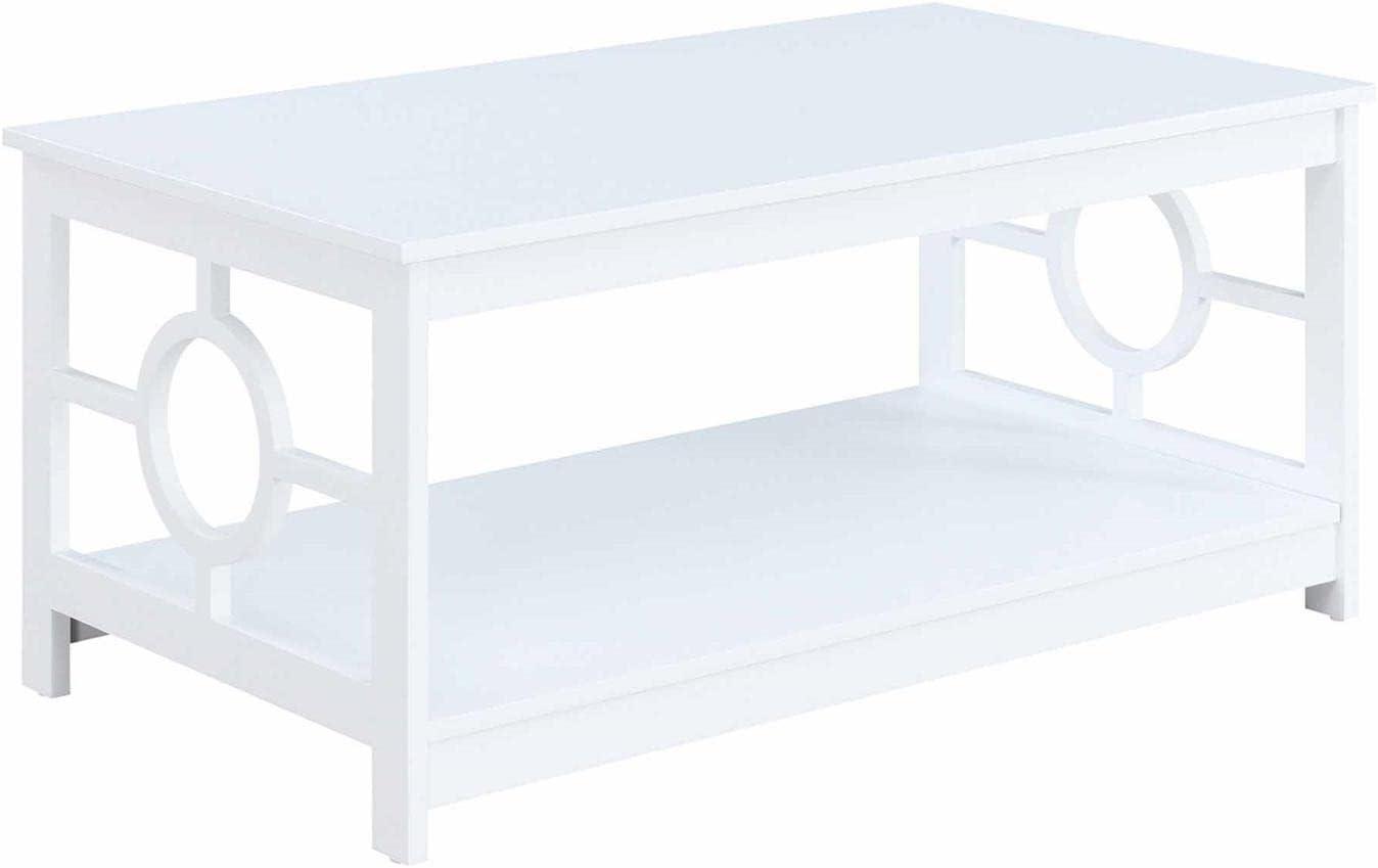 Convenience Concepts Ring Contemporary Coffee Table in White Wood Finish