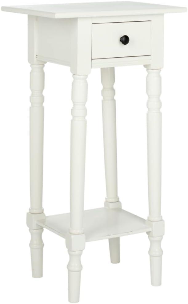 Sabrina End Table With Storage Drawer - Distressed  Cream - Safavieh.
