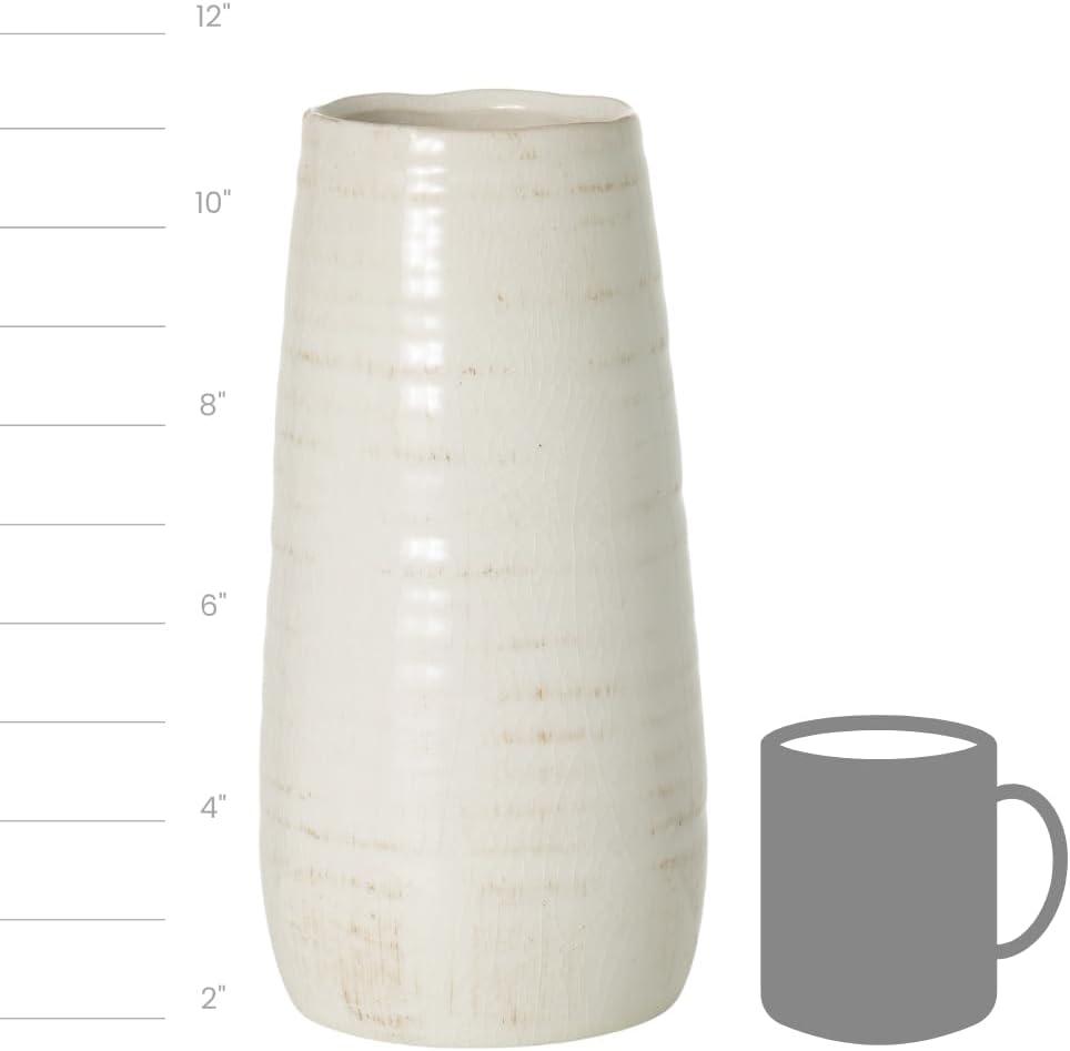 Sullivans Tall Ceramic Vase 11.5"H Off-White