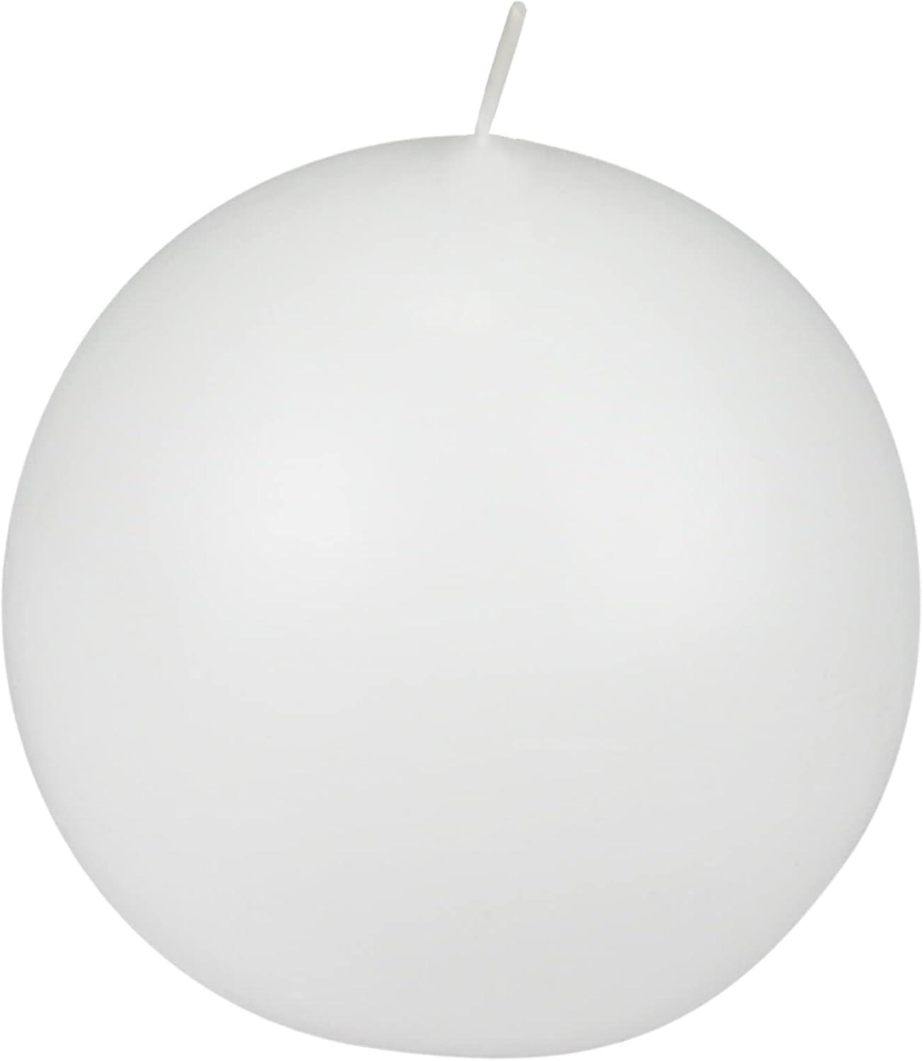 White 4-Inch Citronella Ball Candles, Set of 2