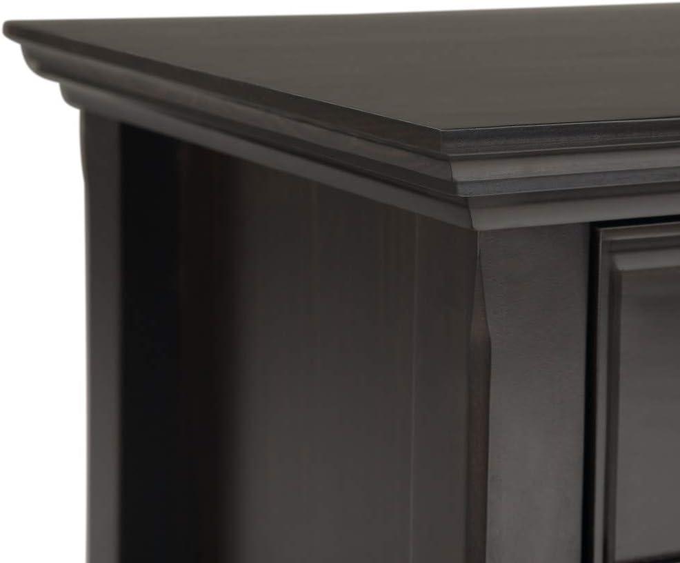 Simpli Home Amherst Wood 24" Transitional Bedside Nightstand Table in Hickory Brown
