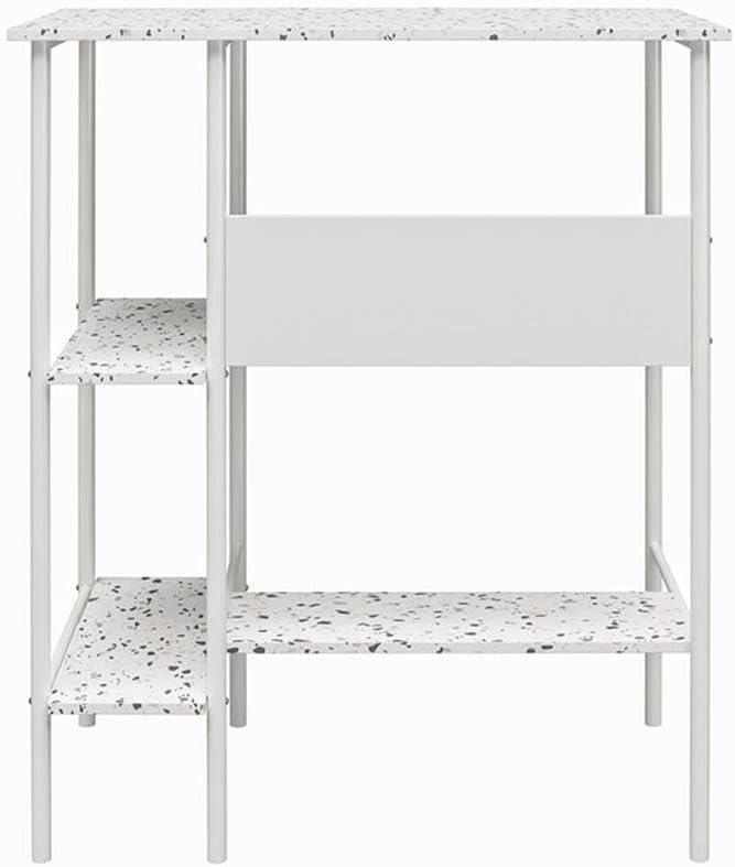 Berkeley White Metal Frame Standing Desk with Terrazzo Top