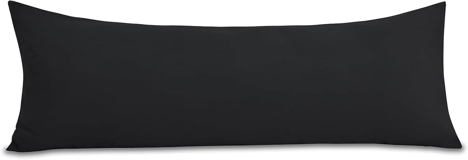 Black Brushed Microfiber Body Pillowcase with Envelope Closure