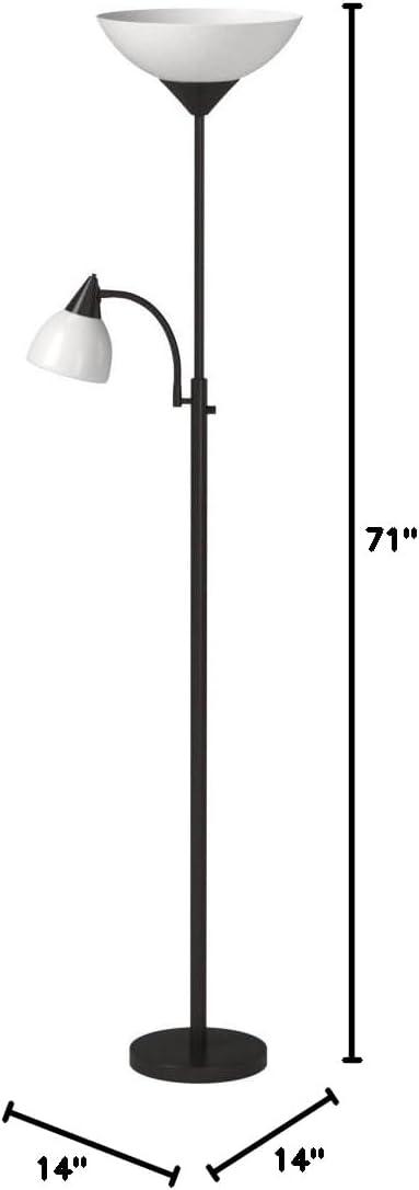 Adesso 7202 Piedmont Combo Floor Lamp-Black