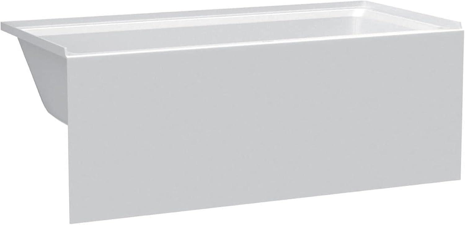 Fine Fixtures Acrylic-Fiberglass Soaking Bathtub, White. Alcove | Apron Front Left Hand 66"x32"