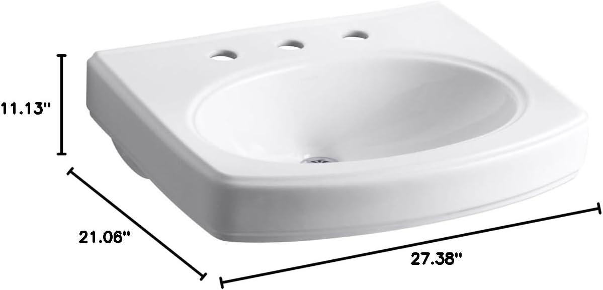 Pinoir® 30" Wall Mount Bathroom Sink with Overflow