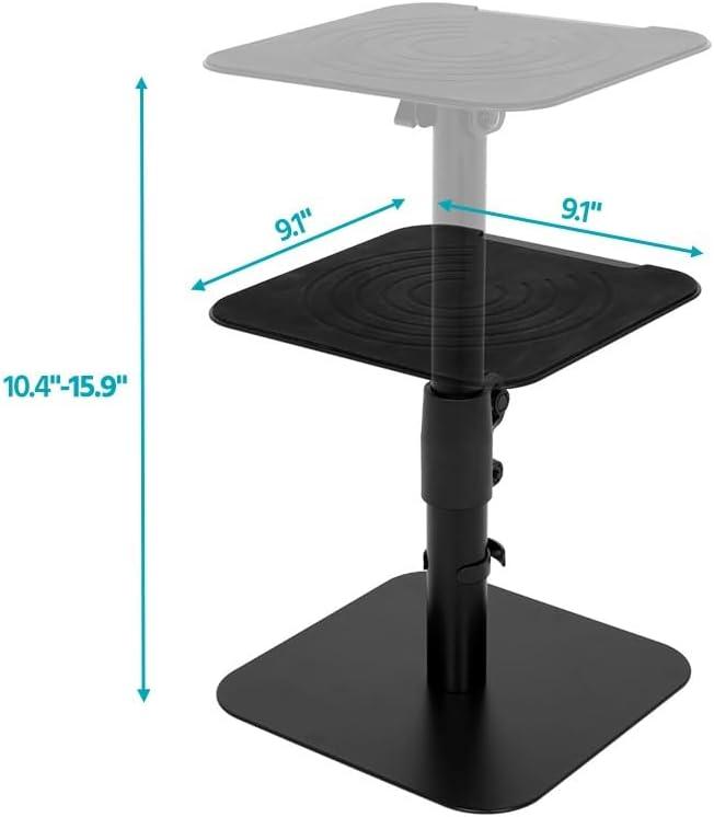 Monoprice Desktop Freestanding Speaker Stands Pair Adjustable with Cable Management, For Medium/Large Bookshelf Studio Monitor Speakers