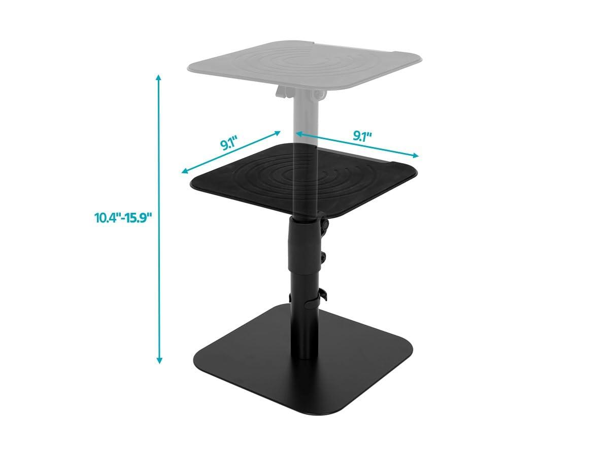 Monoprice Desktop Freestanding Speaker Stands Pair Adjustable with Cable Management, For Medium/Large Bookshelf Studio Monitor Speakers