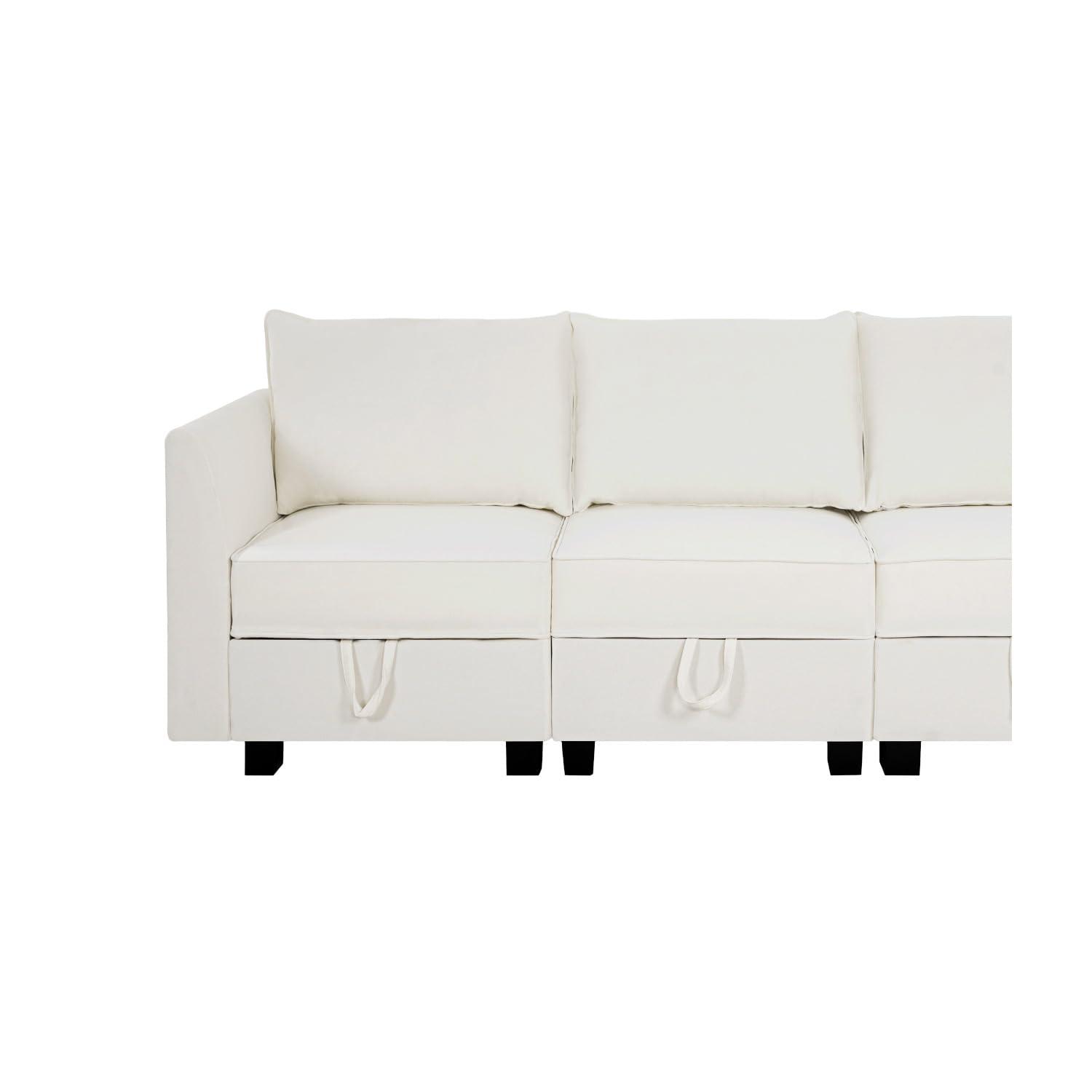 Naomi Home Elizabeth Modern DIY Collection-Fabric:Linen,Finish:White Down,Style:Sofa Set