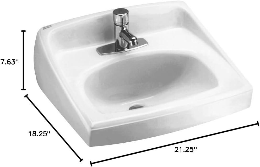 American Standard Lucerne 18.25'' White Ceramic Rectangular Bathroom Sink with Overflow