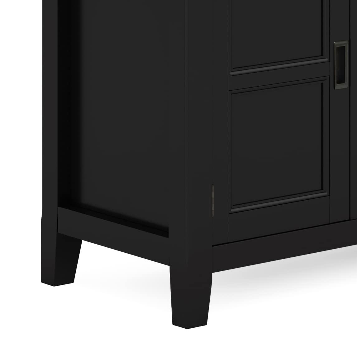 Simpli Home Burlington 72"W Solid Wood TV Stand for TVs up to 80" with 4 Cabinets