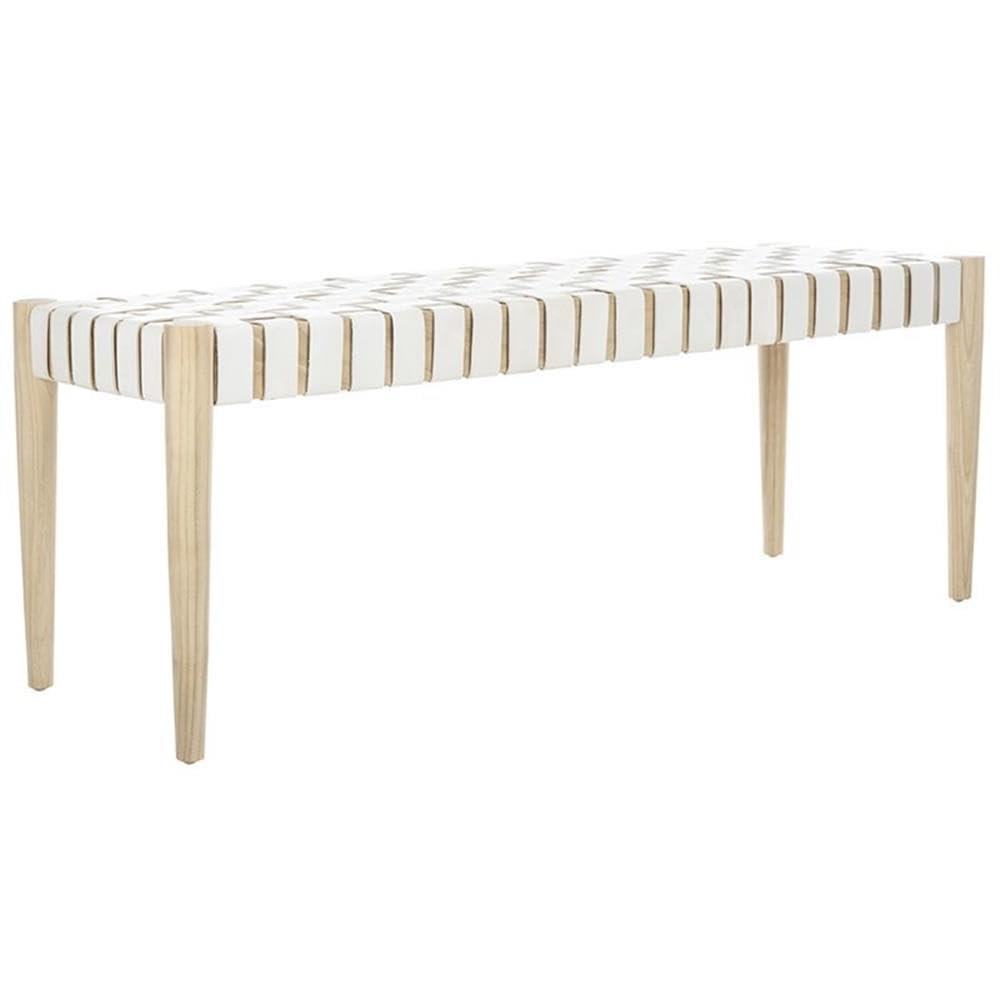 Orin 47" Woven Leather Bench