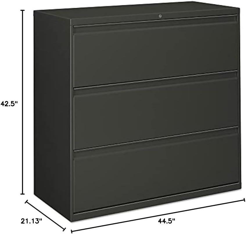 Charcoal 3-Drawer Lockable Legal Size Mobile Lateral File Cabinet