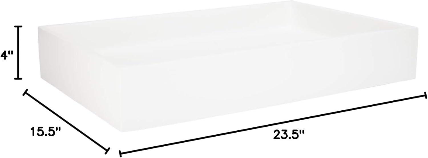 24" Cosima Rectangular Matte Resin Vessel Sink