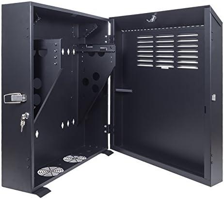 NavePoint 5U Vertical Server Rack Enclosure, Low Profile, 20" Deep, Max Weight Capacity 150lbs - 5U Network Cabinet Vertical Wall Mount, Perforated, Black